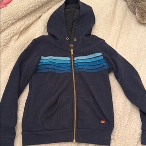 Navy Hoodie with Blue Stripes